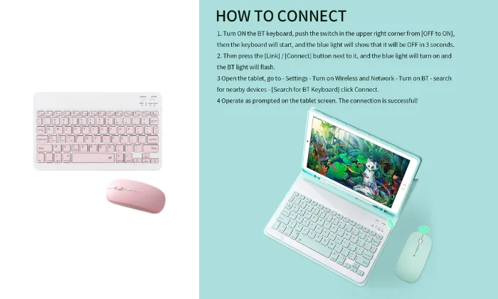 Tablet Wireless Keyboard & Mouse Combo