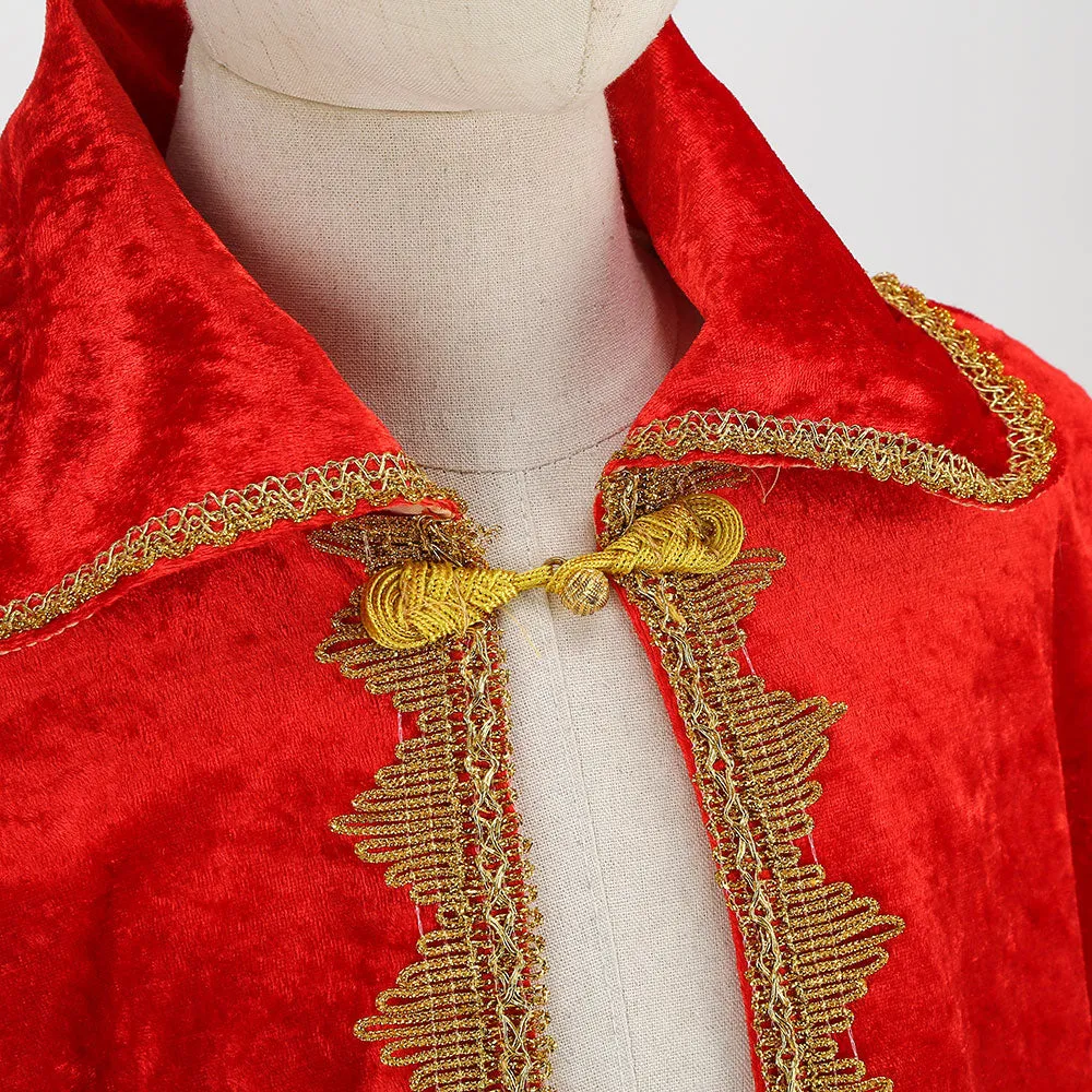 The Boy King Birthday Party King Robe Cape Cloak with Crown Sceptre