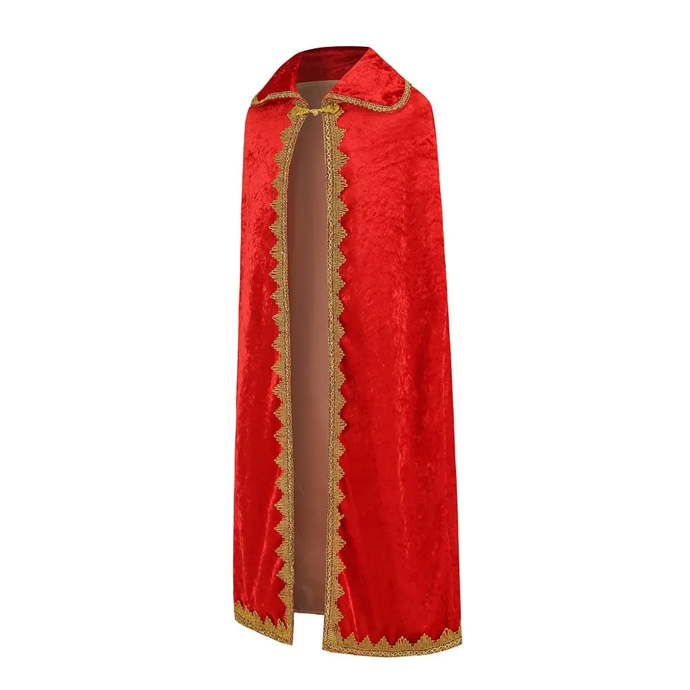 The Boy King Birthday Party King Robe Cape Cloak with Crown Sceptre