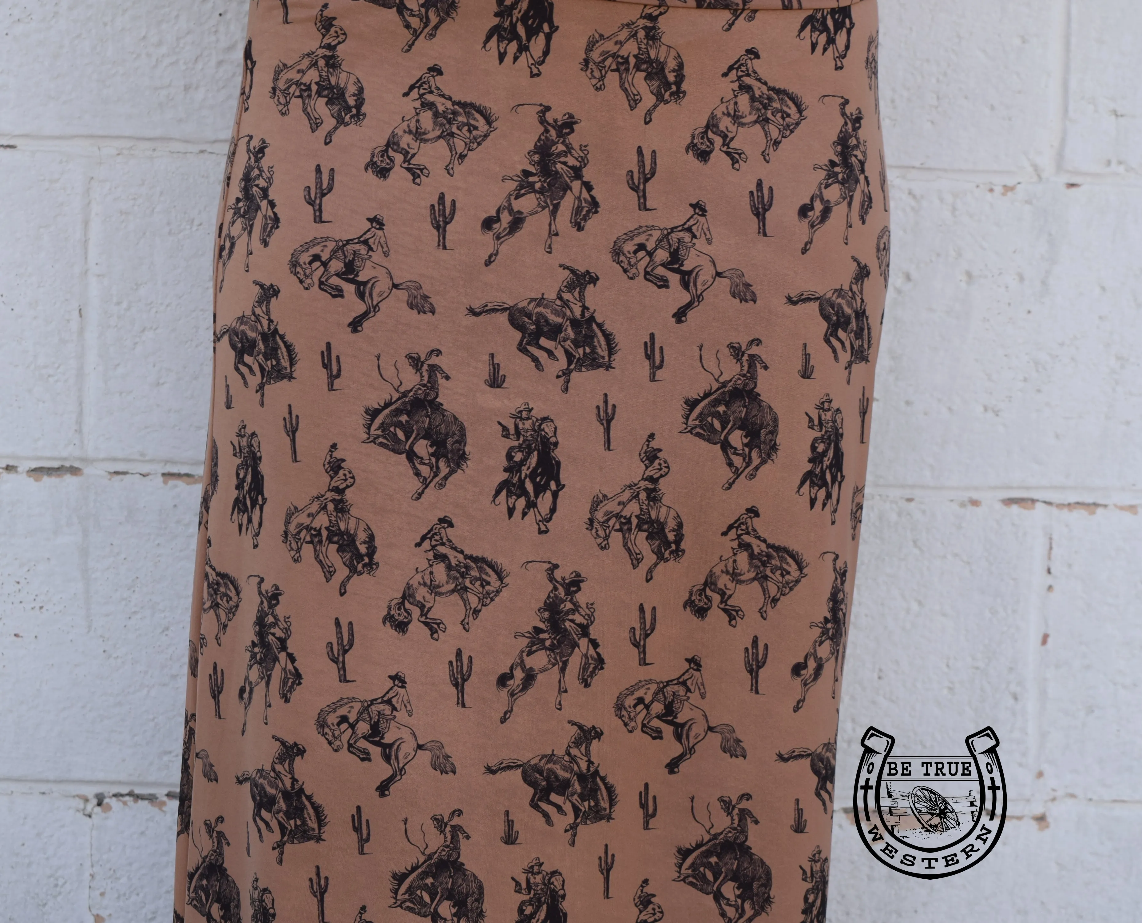 The Western Bucking Print Maxi Skirt