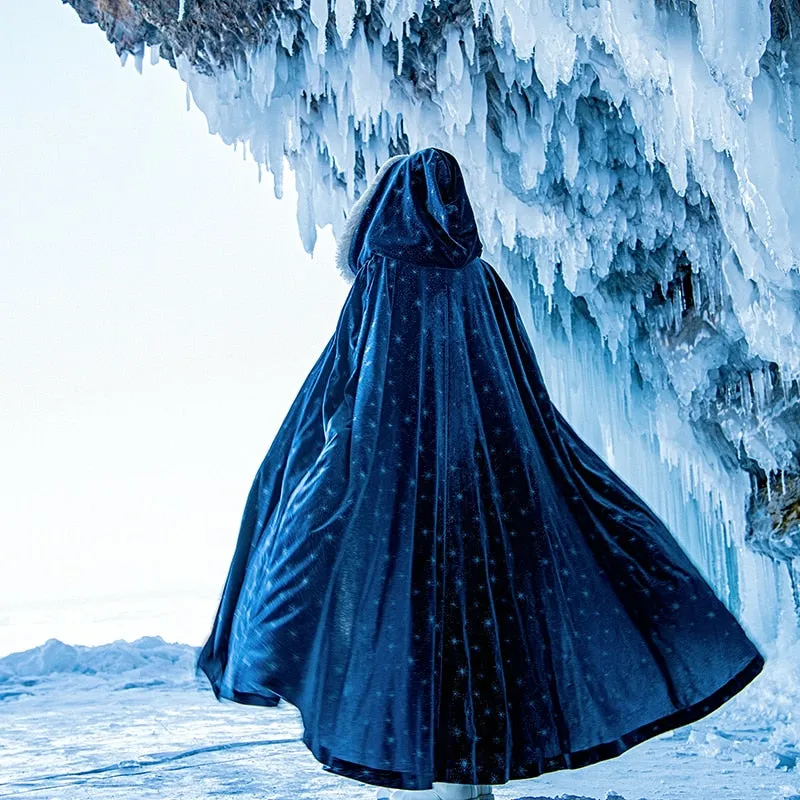 The Winter Solstice Magic Weaver's Hooded Cloak