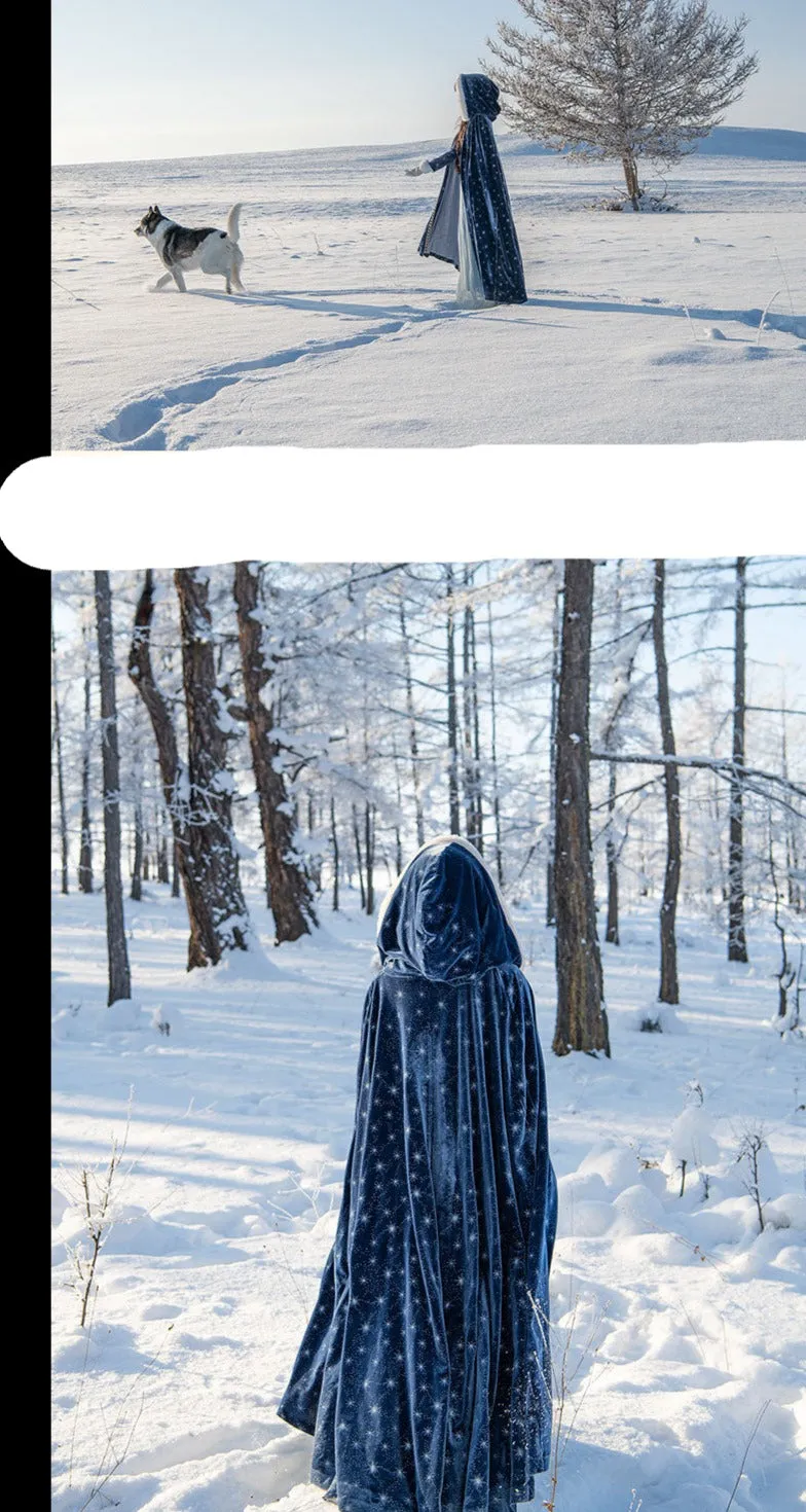 The Winter Solstice Magic Weaver's Hooded Cloak