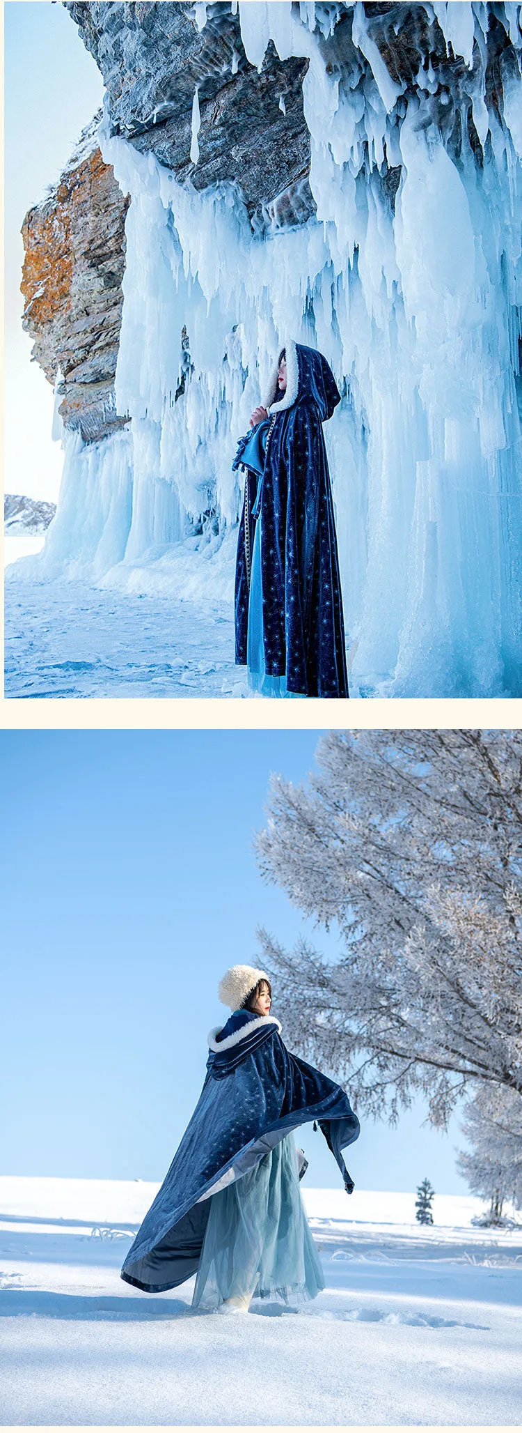 The Winter Solstice Magic Weaver's Hooded Cloak