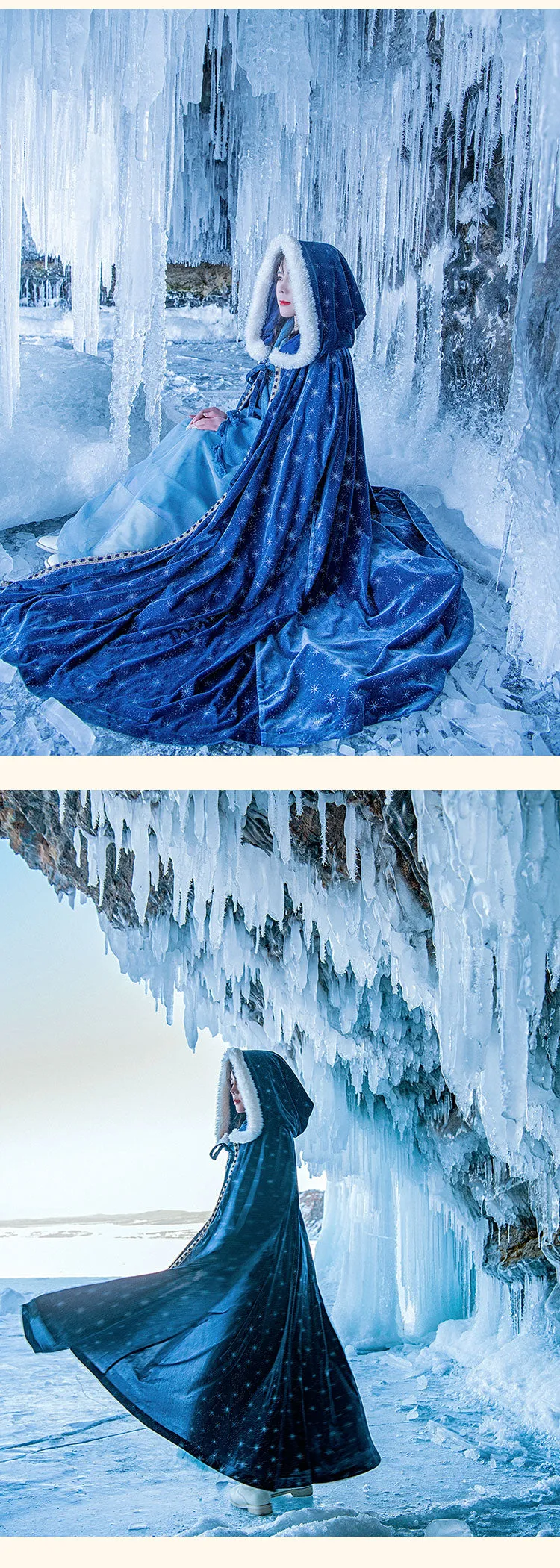 The Winter Solstice Magic Weaver's Hooded Cloak