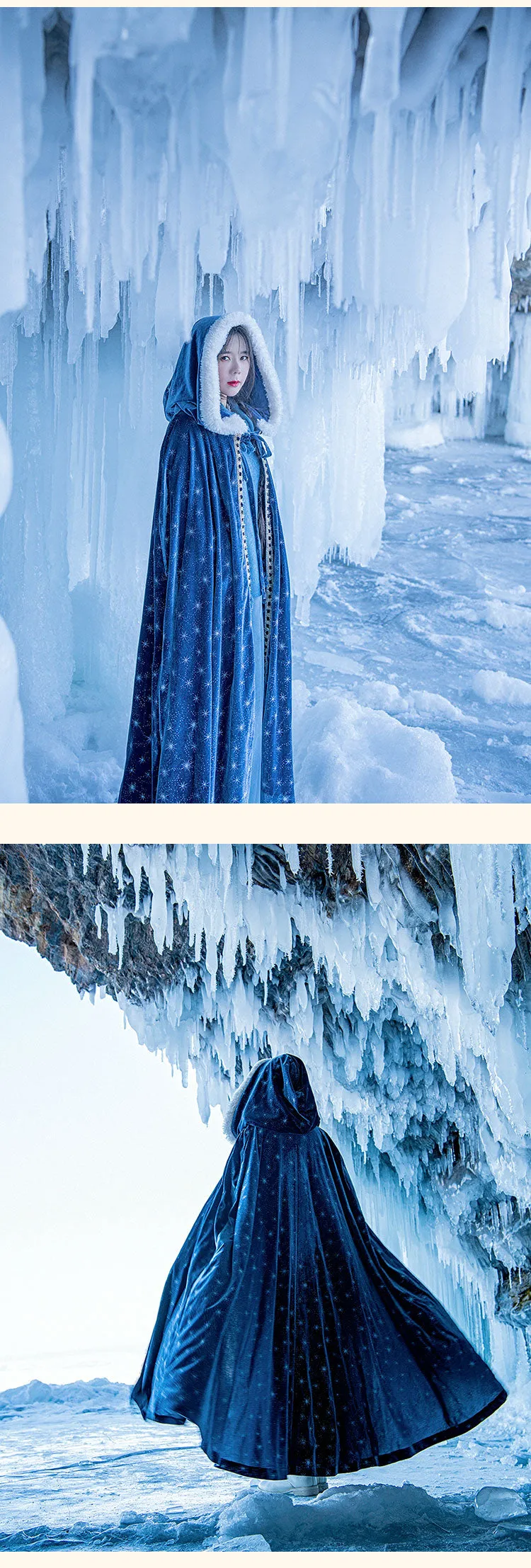The Winter Solstice Magic Weaver's Hooded Cloak