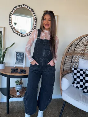 TIMLESS BARREL OVERALLS-BLACK