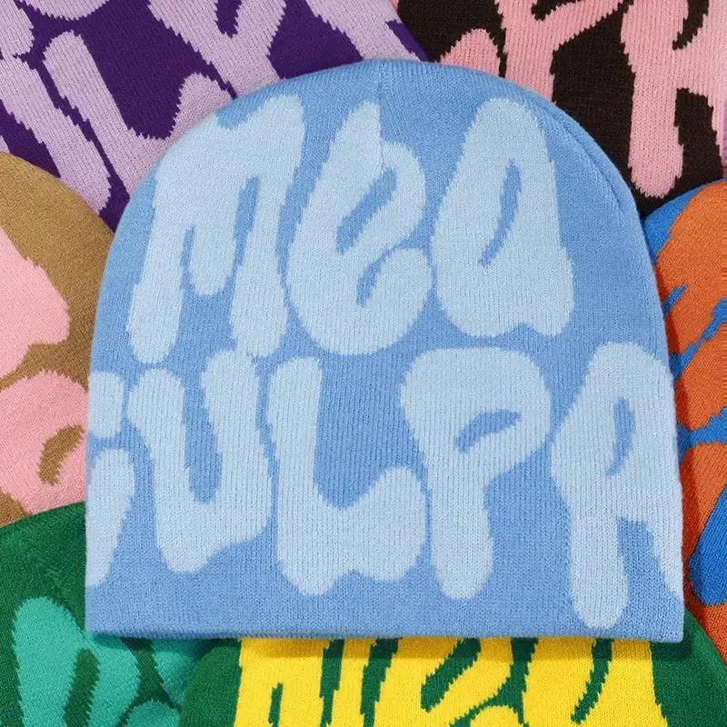Trend letter detail Y2K punk beanie hat