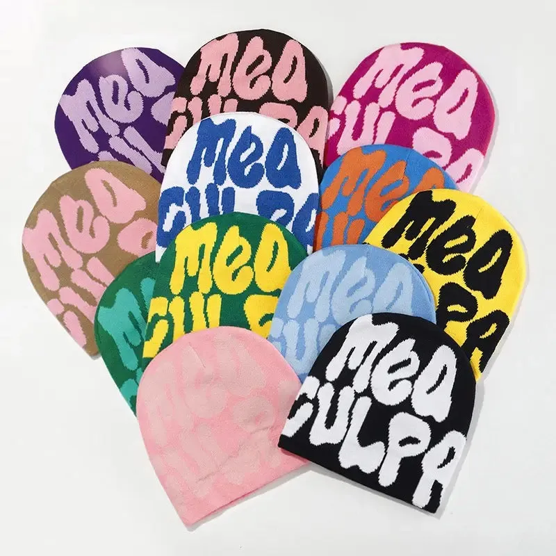 Trend letter detail Y2K punk beanie hat