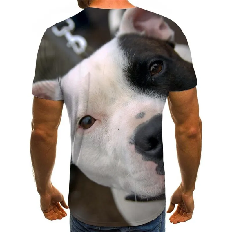 tshirt dog Puppy Cute animal Cool big Smart dogs men's art costume Casual