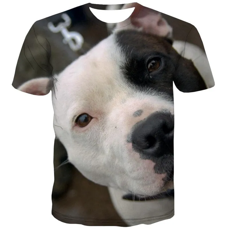 tshirt dog Puppy Cute animal Cool big Smart dogs men's art costume Casual