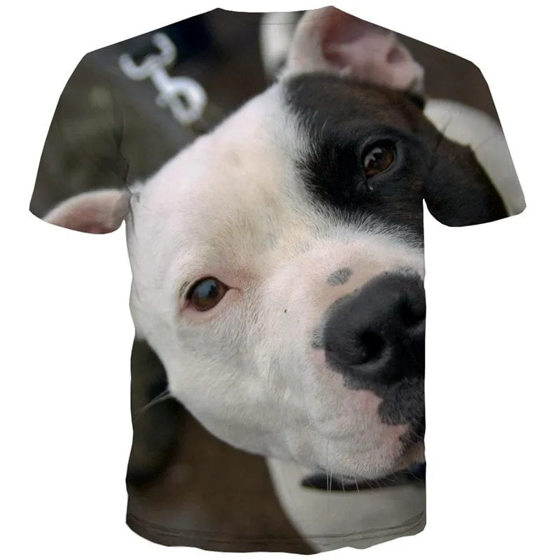 tshirt dog Puppy Cute animal Cool big Smart dogs men's art costume Casual