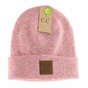 Unisex Soft Ribbed Leather Patch C.C. Beanie