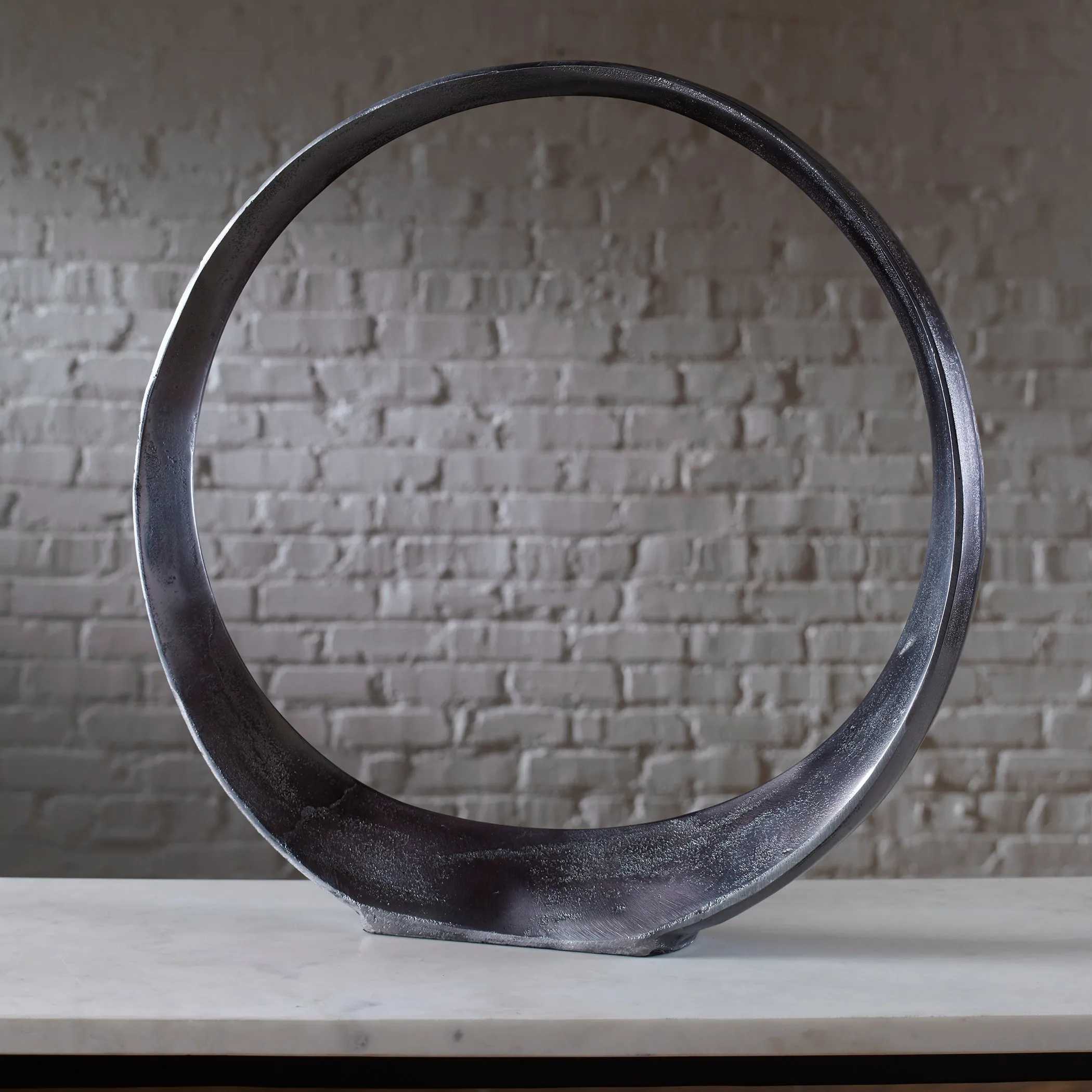 Uttermost Orbits Black Nickel Large Ring Sculpture
