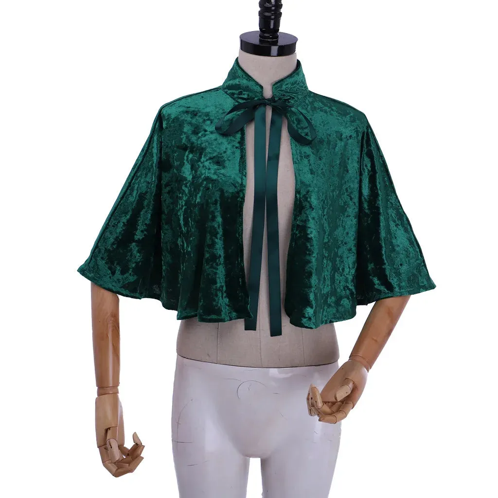 Victorian Steampunk Cloak Gothic Capelet Short Mini Cape
