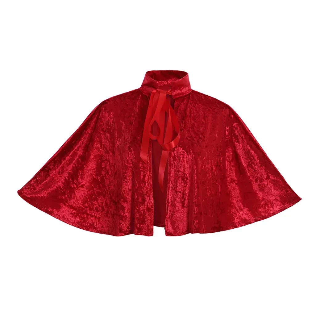 Victorian Steampunk Cloak Gothic Capelet Short Mini Cape
