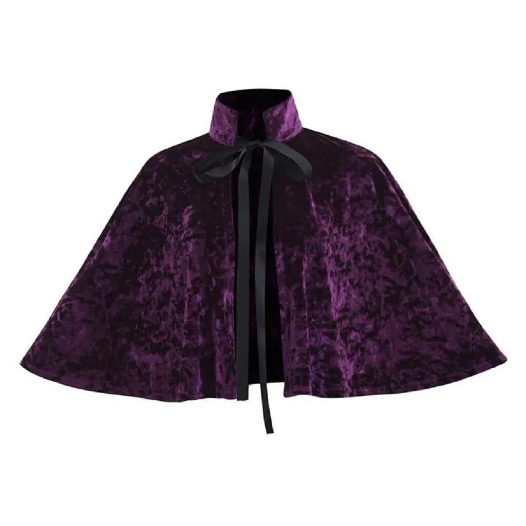 Victorian Steampunk Cloak Gothic Capelet Short Mini Cape