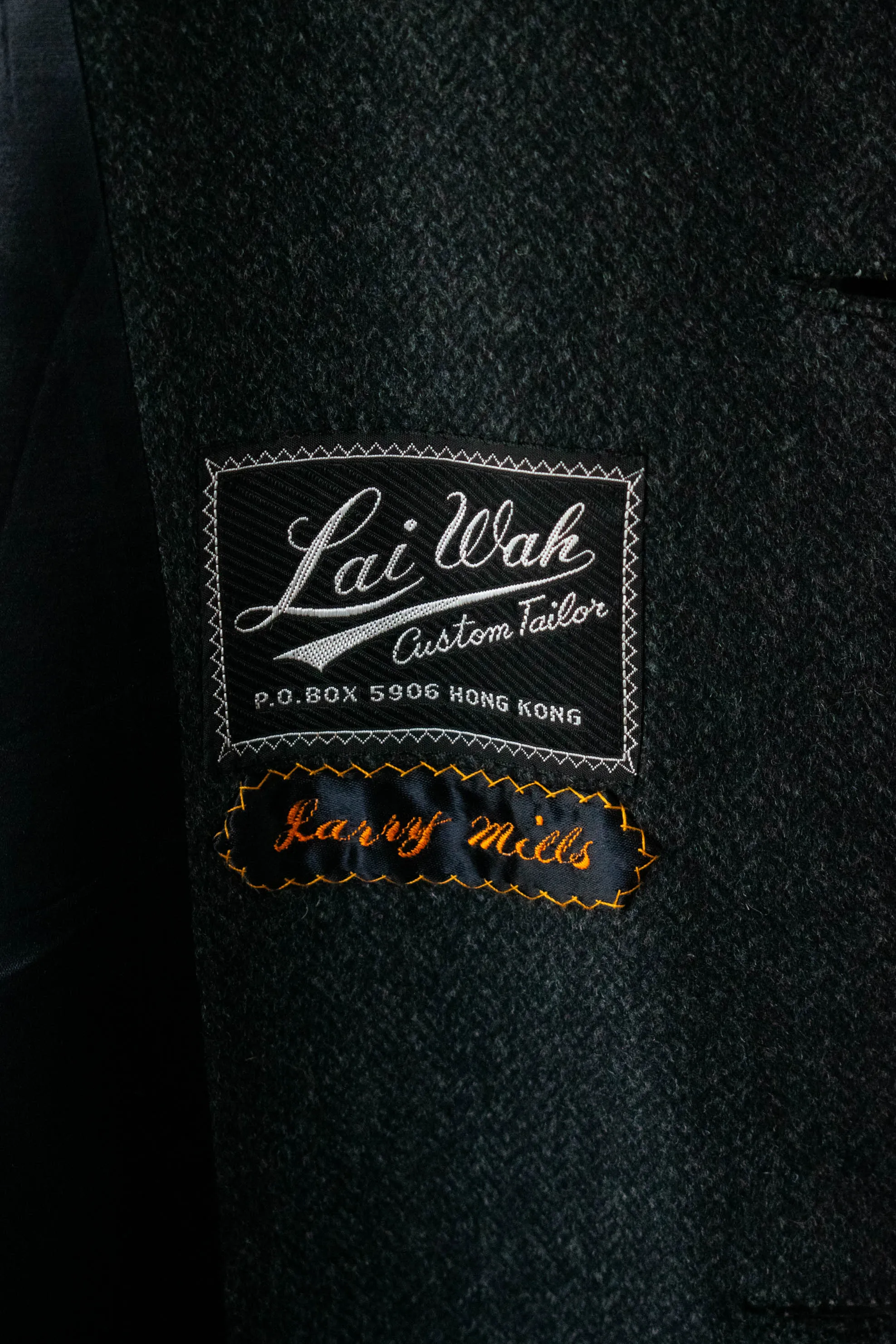 Vintage 1960s Bespoke Satin-Lined Charcoal Wool Cape XL