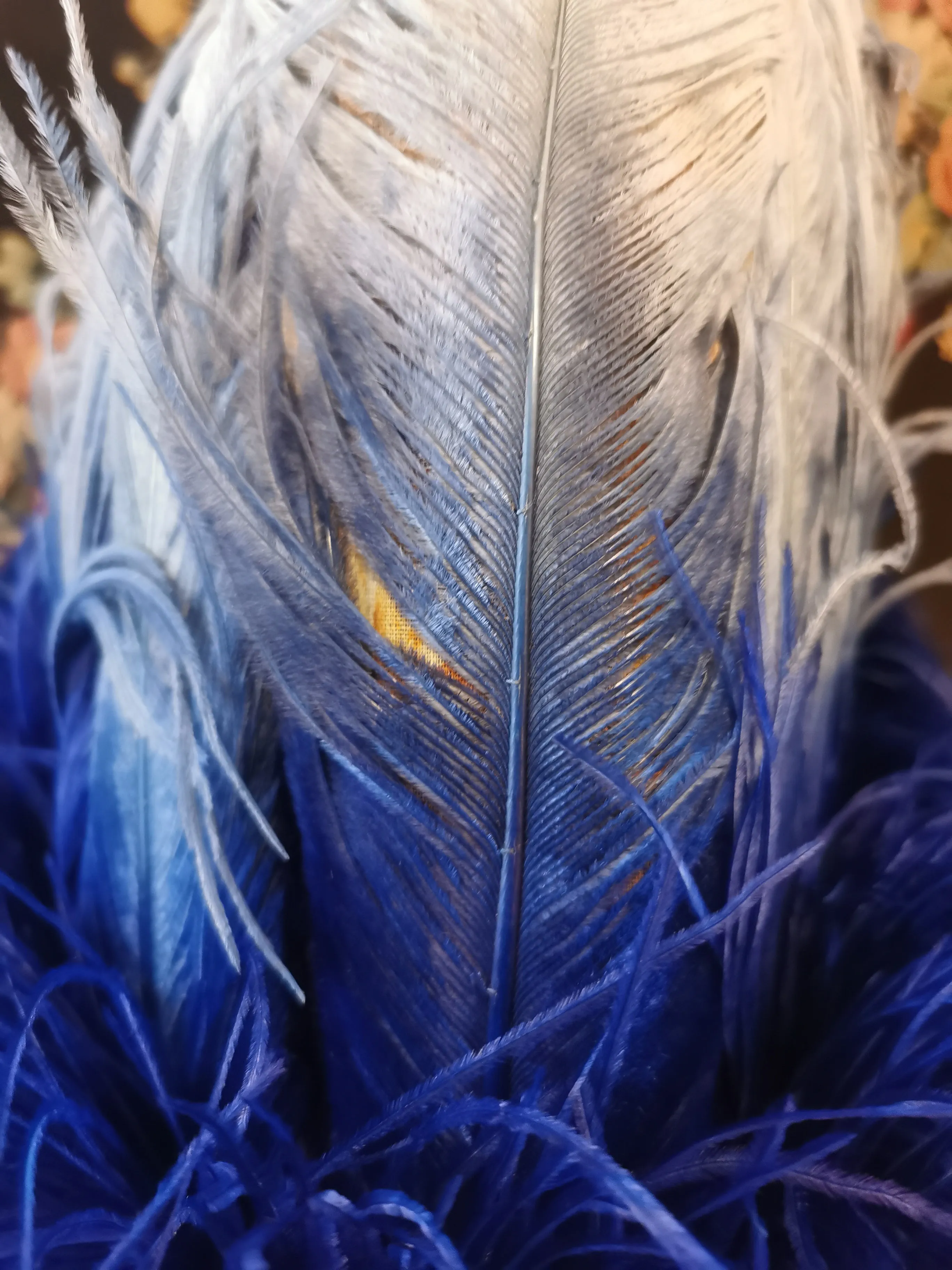 Vintage blue ostrich feather cape 1920s