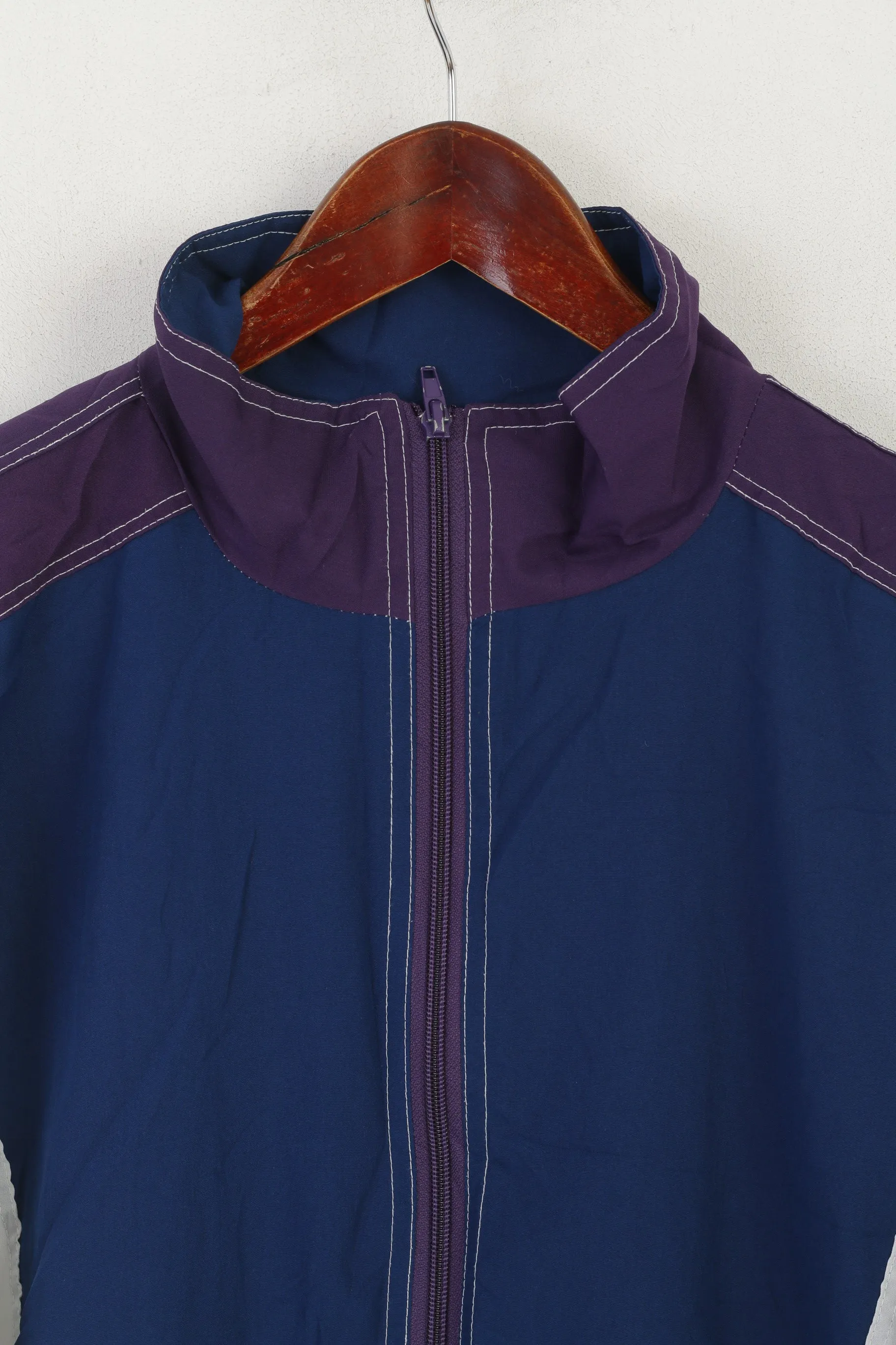 Vintage Men L Jacket Purple Lightweight Full Zipper Sportswear Bomber Track Top