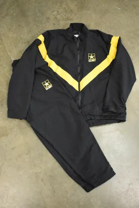 Vintage US Army Physical Fitness Track Jacket Set (Large)