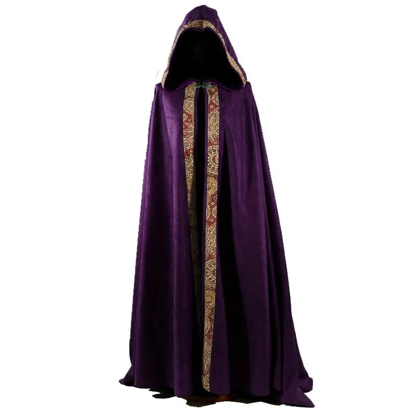 Wizard Cloak Medieval Cosplay Hooded Cloak Halloween Cosplay Costume