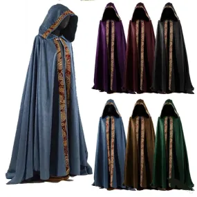 Wizard Cloak Medieval Cosplay Hooded Cloak Halloween Cosplay Costume