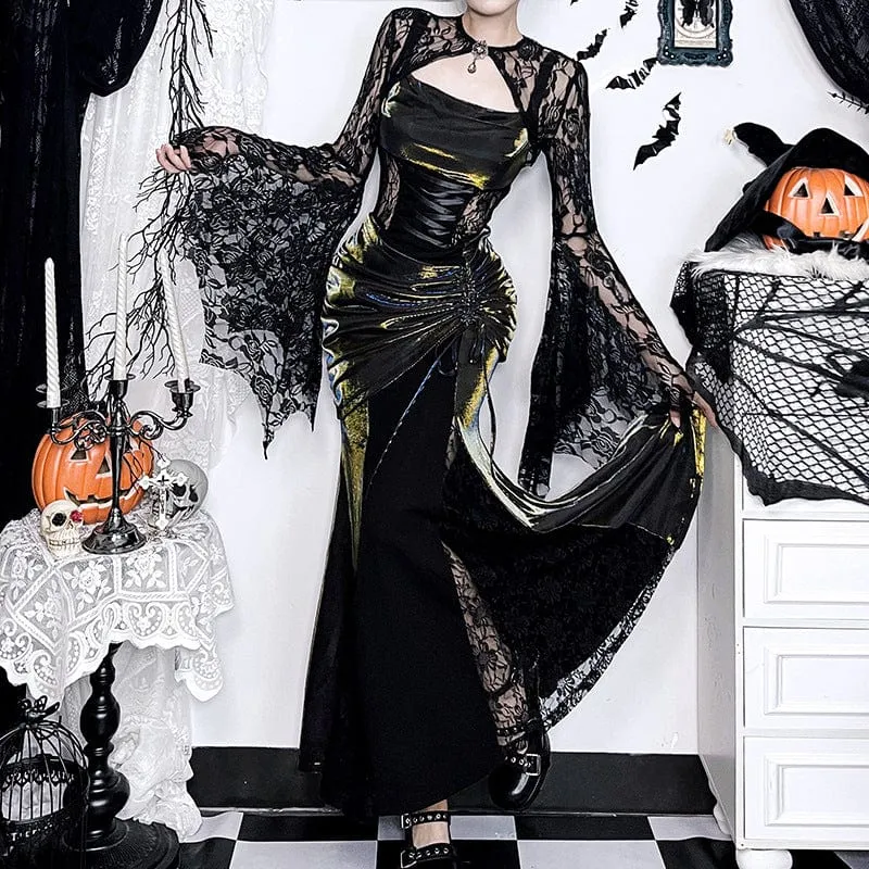 Women's Gothic Lace Batwing Long Sleeved Cape