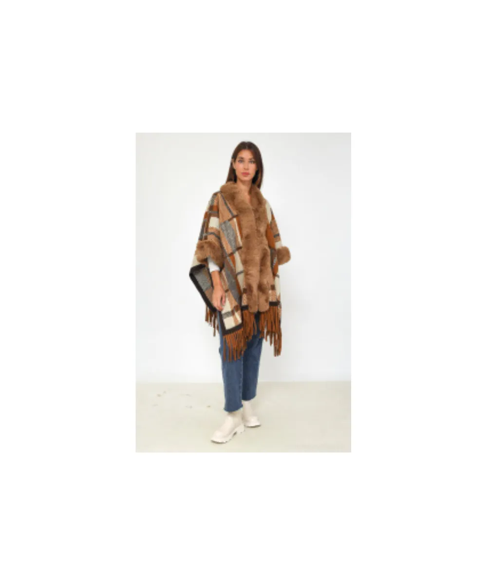 WOMEN'S STYLISH TWO TONE CAPE