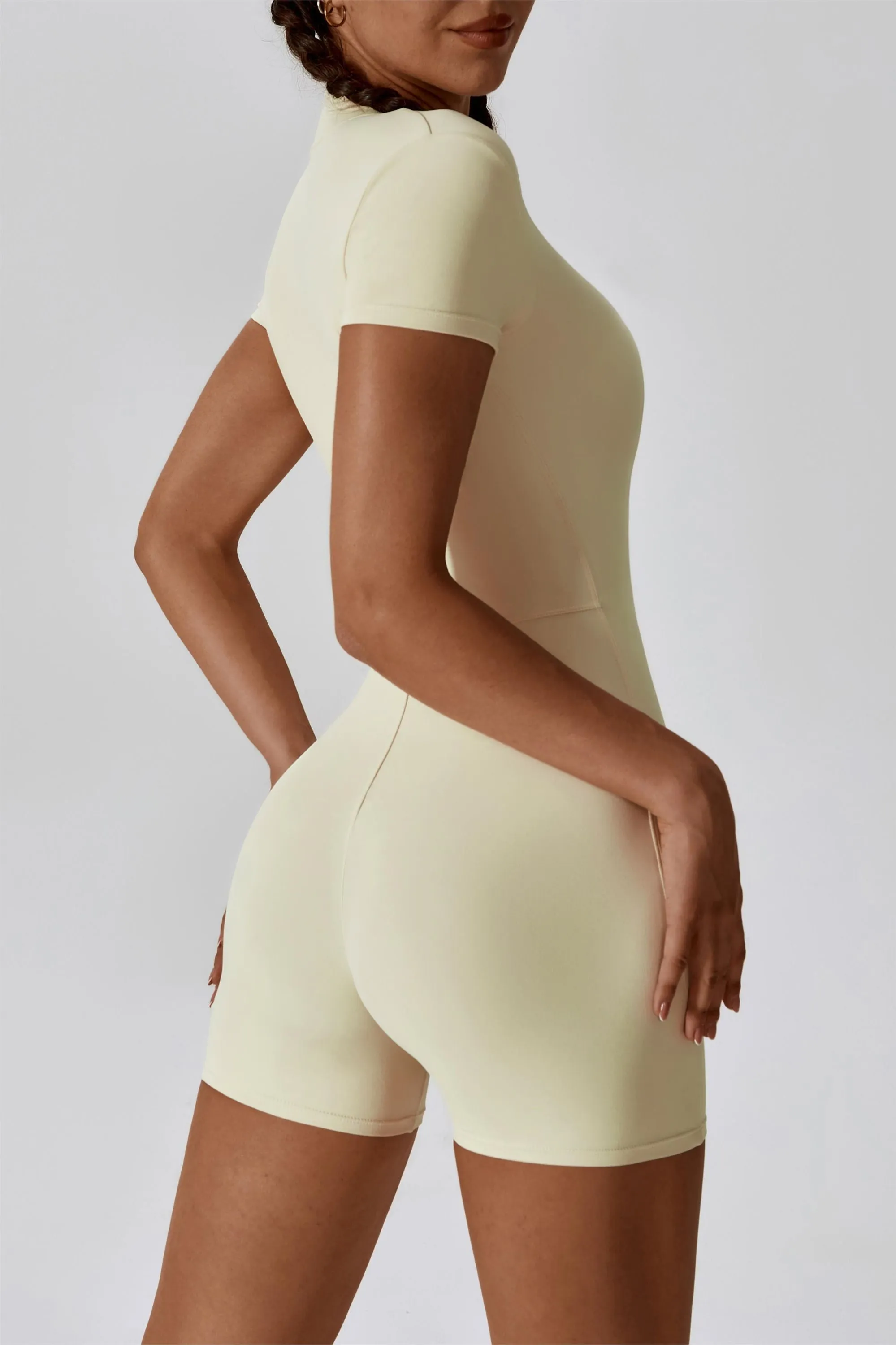 ZipFlex Short Sleeve Athleisure Romper