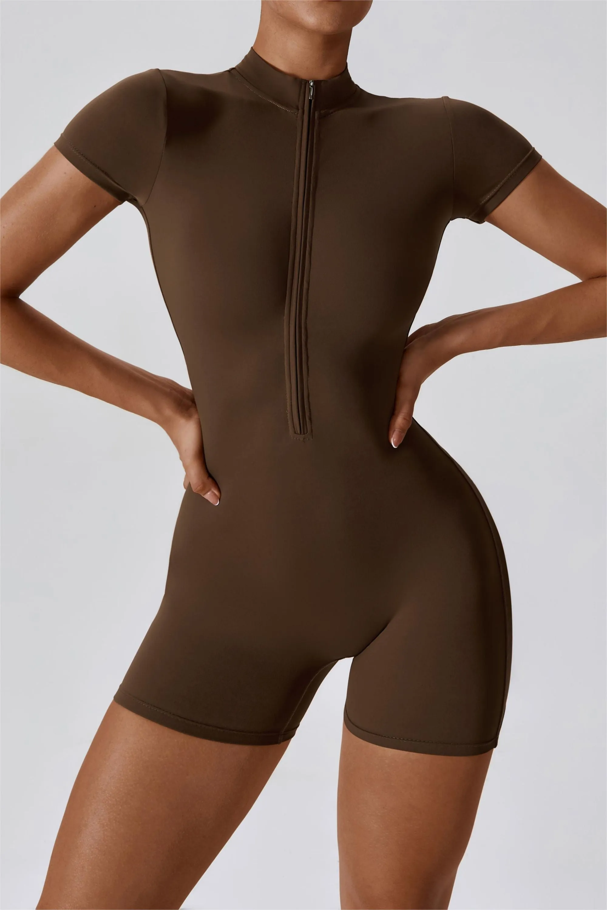 ZipFlex Short Sleeve Athleisure Romper