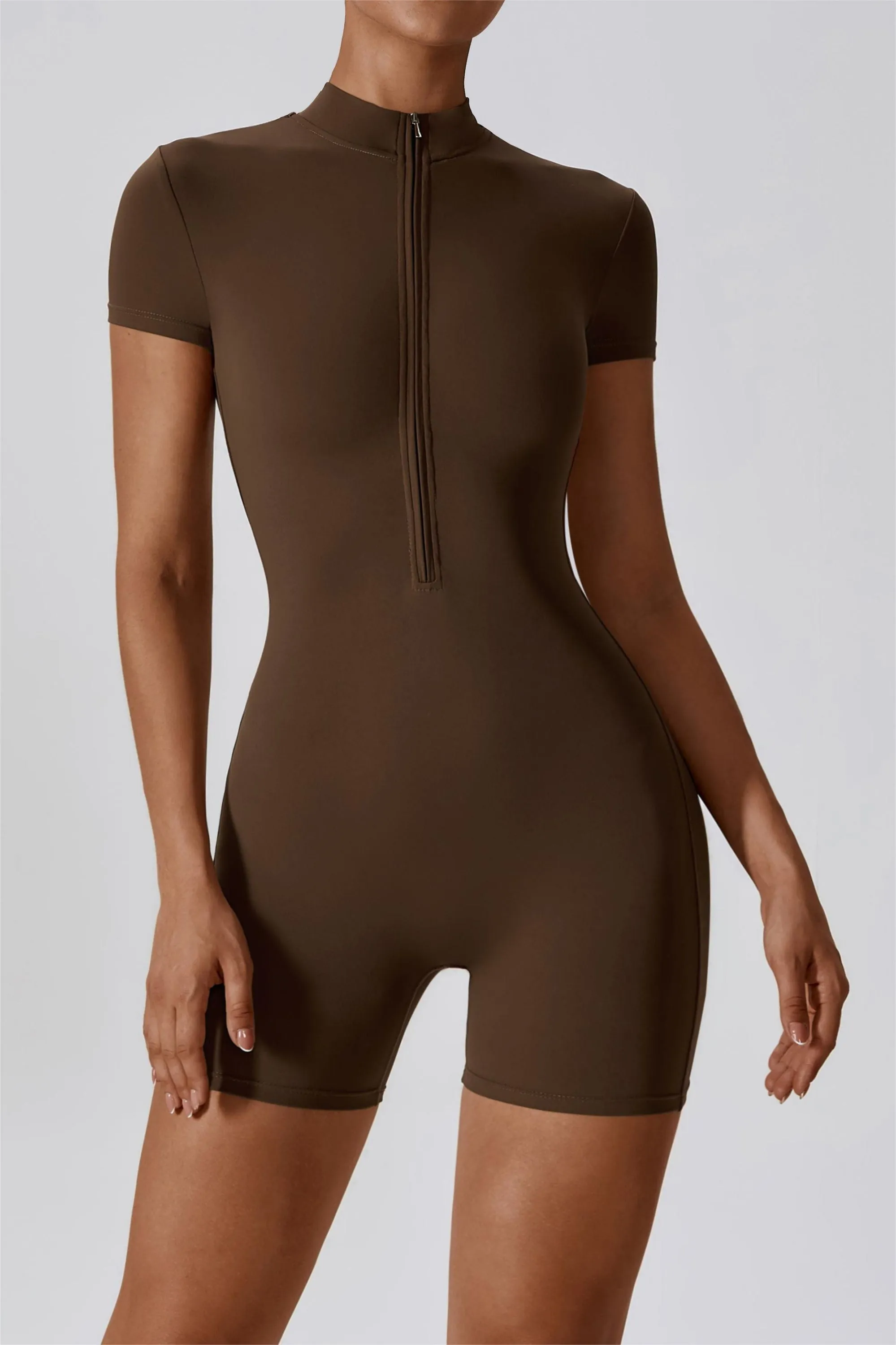 ZipFlex Short Sleeve Athleisure Romper